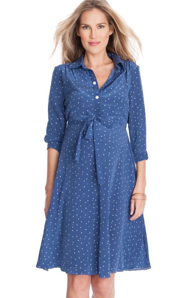 Blue Star Print Seraphine Maternity Dress